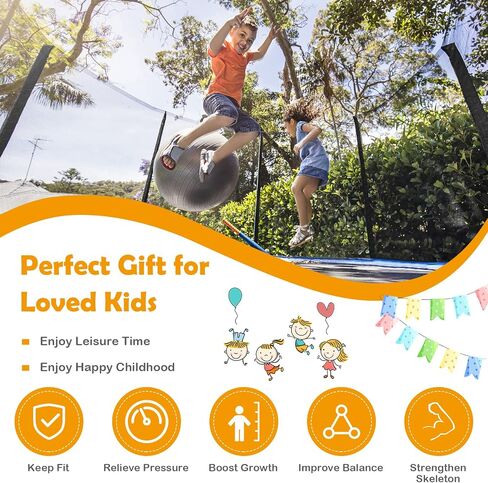 GYMAX Trampoline, 8FT 10FT 12FT 14FT 15FT 16FT Recreational Trampolines w/Safety Enclosure Net & Ladder - ASTM Certificated, Outdoor Trampoline for Kids and Adults in Saudi Arabia