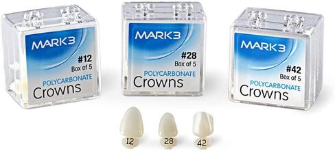 Dental Polycarbonate Temporary Crowns for Anterior & Bicuspid Teeth 1/Bx (5 Pack of Crowns) (102) in Saudi Arabia