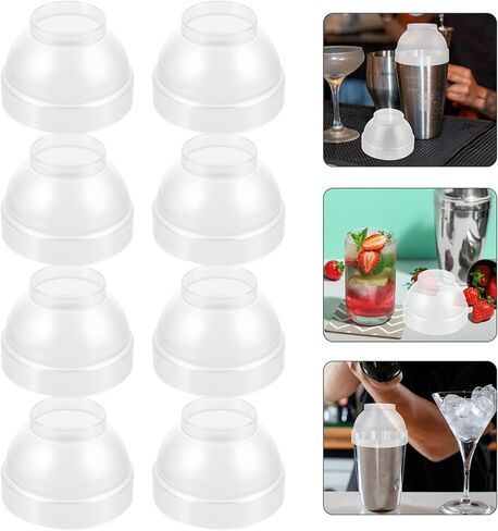Amosfun 40pcs Splash Shaker Cup Lids Covers for Juice Tea Shaker سهلة التنظيف وقابلة لإعادة الاستخدام لمخازن المشروبات واستخدام المنزل in Saudi Arabia
