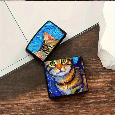 Stylish Lighter case, Metal Lighter Shell, ZP Insert Compatible, Artistic Iron Design, Steampunk Gift for Men, Durable Scratch-Resistant Cover, Quick-Change Replacement, Heavy-Duty Iron (C) in Saudi Arabia