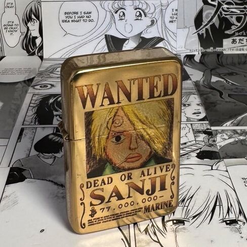 Wanted Poster Pirate Anime Collectible Flip Lighter (Aluminum Silver, Sanji Derp) in Saudi Arabia