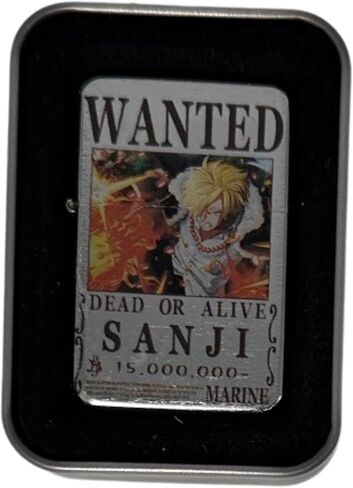 Wanted Poster Pirate Anime Collectible Flip Lighter (Aluminum Silver, Sanji Derp) in Saudi Arabia