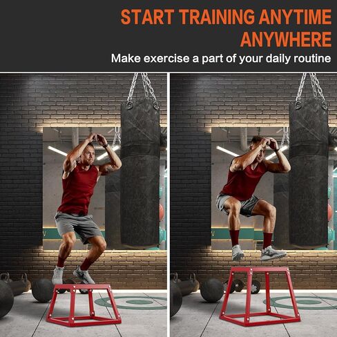 Plyometric Jump Box 3 Pcs Set, 12/18/24 Inch Fitness Exercise Platform, Steel Anti-Slip Step Up Box Jumping Agility Box for Home Gym Strength Training Workout in Kuwait