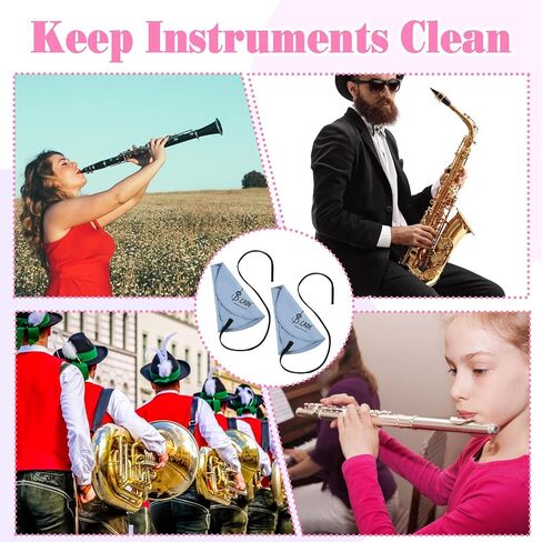 2PCS Clarinet Cleaning Cloth, Clarinet Cleaner for Inside Tube Suitable Piccolo Flute Sax Saxophone in Saudi Arabia