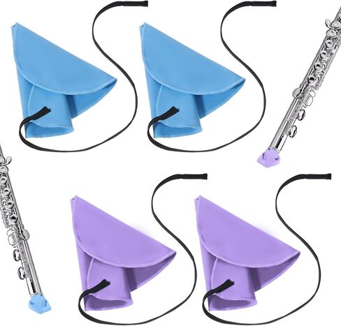 cobee 4 Pcs Clarinet Swab Clarinet Cleaning Cloth, Blue and Purple Clarinet Cleaner Flute Cleaning Cloth, Clarinet Cleaning Cloth with String for Clarinet Piccolo Flute Saxophone in Saudi Arabia