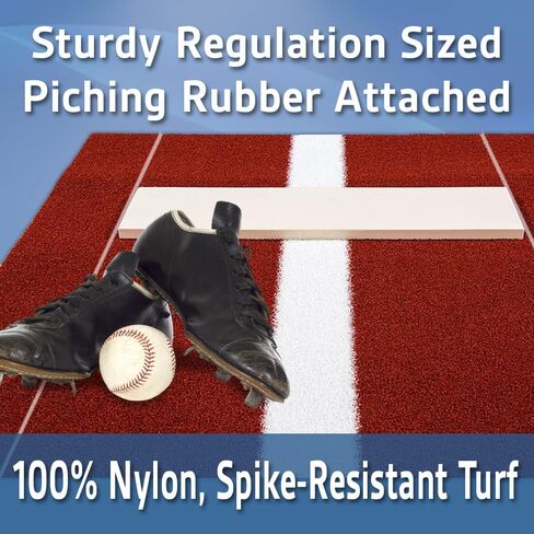All Turf Mats® Softball Pitching Mat – Portable Nylon Fastpitch Equipment with Rubber Mound and Foam Backing for Pitcher Training Indoors & Outdoors, 3x10 Trainer Practice Tools with Pitchers Mounds in Saudi Arabia