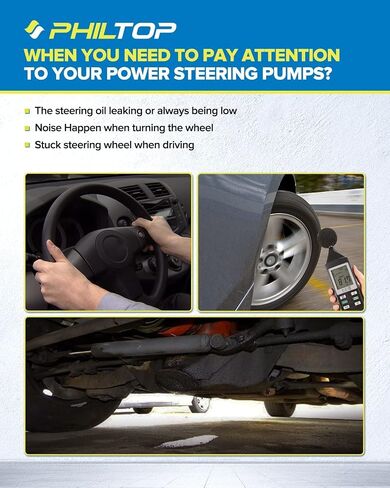 PHILTOP 20-70269 Power Steering Pump Fit For 2002-2007 Ram 1500, Power Steering Pump with Reservoir & Pulley in Kuwait