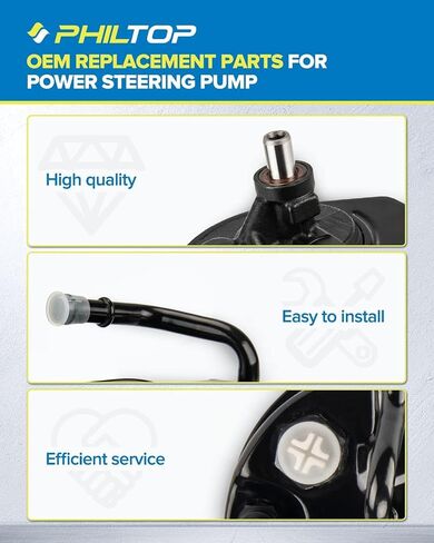 PHILTOP 20-70269 Power Steering Pump Fit For 2002-2007 Ram 1500, Power Steering Pump with Reservoir & Pulley in Kuwait