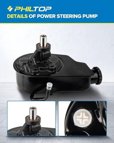 PHILTOP 20-70269 Power Steering Pump Fit For 2002-2007 Ram 1500, Power Steering Pump with Reservoir & Pulley in Kuwait