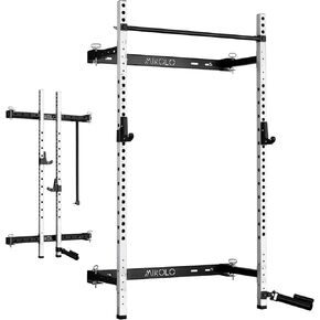 Mikolo 2 "× 2" رف القرفصاء القابل للطي مثبتة على الحائط ، رف طاقة 1000 رطل مع شريط السحب ، والسنانير J والمرفقات الأخرى ، صالة الألعاب الرياضية لتوفير الفضاء in Kuwait