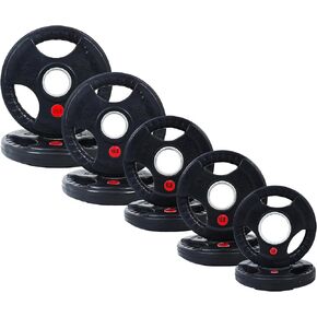 2 بوصة أولمبية المطاط المغلفة لوحة الحديد الزهر لوحة الوزن لتدريب القوة ورفع الأثقال ، وأحجام متعددة in Kuwait