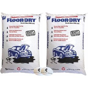 2 Pack All Purpose Loose Absorbent, 9 qt Volume Absorbed Per Pkg, 25 lb Weight, Universal, Unscented, Off White with Stickers in Saudi Arabia