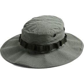 Vietnam Era Army Style Wide Brim Boonie Hat Tactical Outdoor Jungle Sun Cap - Olive Drab Rip-Stop in Kuwait