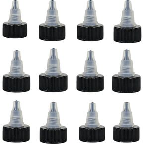 Black & Natural Plastic Twist Top Caps (20/410) With Press And Seal Liners For Squeeze Bottles Replacement Caps Cosmetic Bottles Arts And Crafts (12 pack) in Saudi Arabia