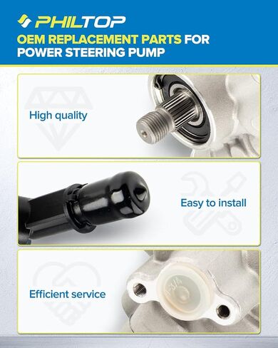 PHILTOP 20-70269 Power Steering Pump Fit For 2002-2007 Ram 1500, Power Steering Pump with Reservoir & Pulley in Saudi Arabia