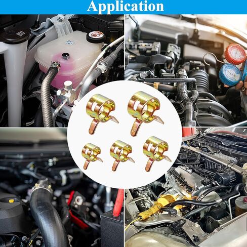 150Pcs Spring Band Hose Clamps Assortment Kit,5 Sizes Fuel Line Hose Clamps,Low Pressure Air Clip Strap Clamp for Silicone Vacuum Hose Clamp Fuel Line Clamps (6mm 7mm 8mm 9mm 10mm) in Kuwait