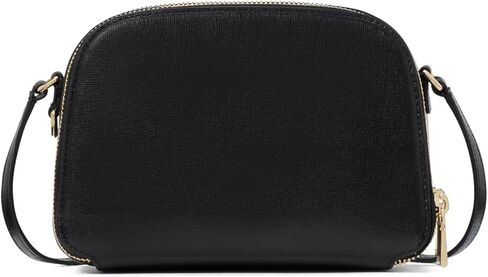 kate spade new york Devin Breezy DOT Embossed Saffiano Leather Double Zip Dome Crossbody, Black Multi in Kuwait