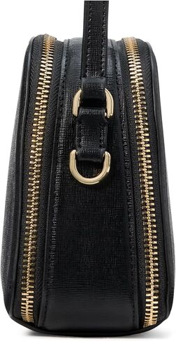 kate spade new york Devin Breezy DOT Embossed Saffiano Leather Double Zip Dome Crossbody, Black Multi in Kuwait