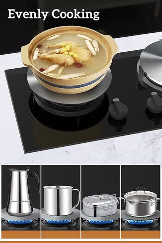 Heat Diffuser Induction Adapter Plate for Gas Electronic Stove, NISPOTDOR Induction Converter Disk Simmer Plate with Detachable Handle for Milk Coffee Cookware, 11inch in Kuwait