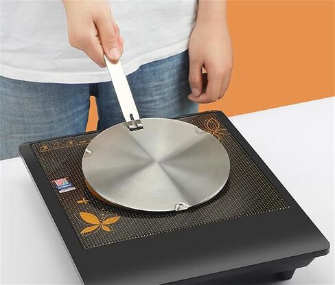 Heat Diffuser Induction Adapter Plate for Gas Electronic Stove, NISPOTDOR Induction Converter Disk Simmer Plate with Detachable Handle for Milk Coffee Cookware, 11inch in Kuwait