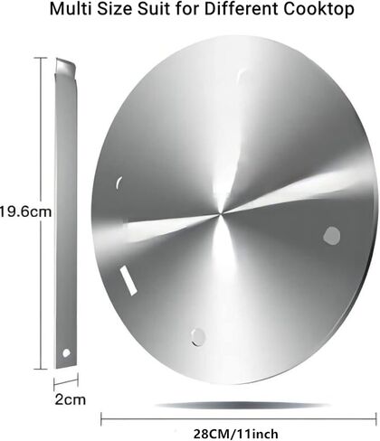 Heat Diffuser Induction Adapter Plate for Gas Electronic Stove, NISPOTDOR Induction Converter Disk Simmer Plate with Detachable Handle for Milk Coffee Cookware, 11inch in Kuwait