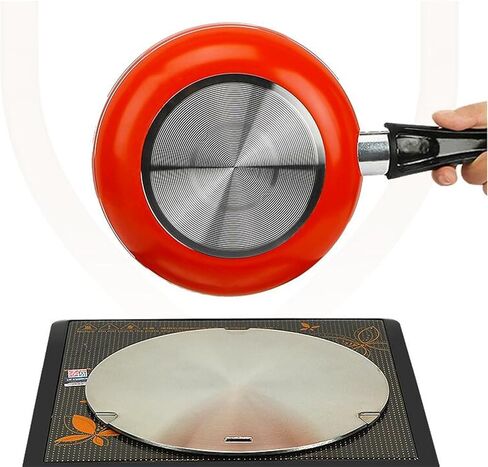 Heat Diffuser Induction Adapter Plate for Gas Electronic Stove, NISPOTDOR Induction Converter Disk Simmer Plate with Detachable Handle for Milk Coffee Cookware, 11inch in Kuwait