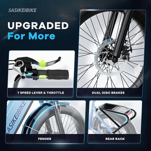 1500W Motor Peak Electric Bike for Adults and Teenagers, 48V 20AH Removable Battery Step Thru EBike, 30+MPH, 80 Miles Max Range, 24" Fat Tire Adult Electric Bicycles for 7 Speed in Saudi Arabia