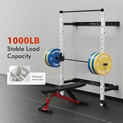 Mikolo 2 "× 2" رف القرفصاء القابل للطي مثبتة على الحائط ، رف طاقة 1000 رطل مع شريط السحب ، والسنانير J والمرفقات الأخرى ، صالة الألعاب الرياضية لتوفير الفضاء in Kuwait