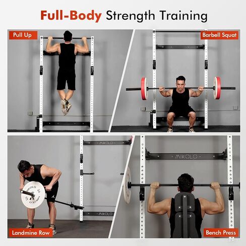 Mikolo 2 "× 2" رف القرفصاء القابل للطي مثبتة على الحائط ، رف طاقة 1000 رطل مع شريط السحب ، والسنانير J والمرفقات الأخرى ، صالة الألعاب الرياضية لتوفير الفضاء in Kuwait