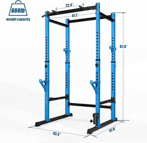 Bongkim Power Rack ، قفص رف للتدريب على الأثقال ، رف قرفصاء قابل للتعديل لمعدات الصالة الرياضية المنزلية ، رفع القفص بسعة 660 رطلاً in Kuwait