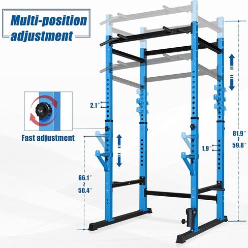 Bongkim Power Rack ، قفص رف للتدريب على الأثقال ، رف قرفصاء قابل للتعديل لمعدات الصالة الرياضية المنزلية ، رفع القفص بسعة 660 رطلاً in Kuwait