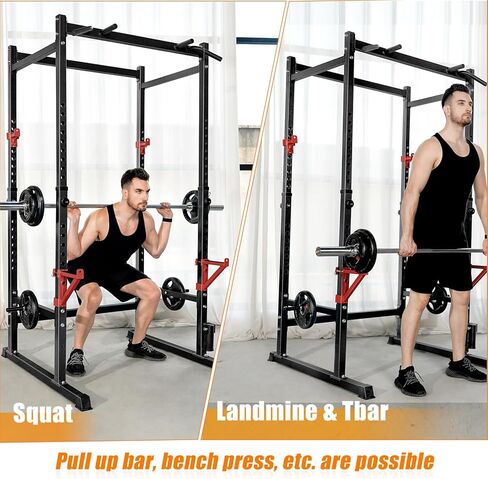 Bongkim Power Rack, Rack Cage for Weight Training, Adjustable Squat Stand Rack for Home Gym Equipment, Lifting Cage with 660lb Capacity in Kuwait