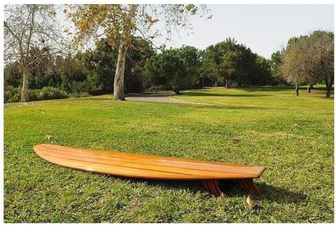Wooden Surfboard Longboard Handmade Stylish Fins Glossy Exterior Red Cedar Epoxy Surfboard in Kuwait