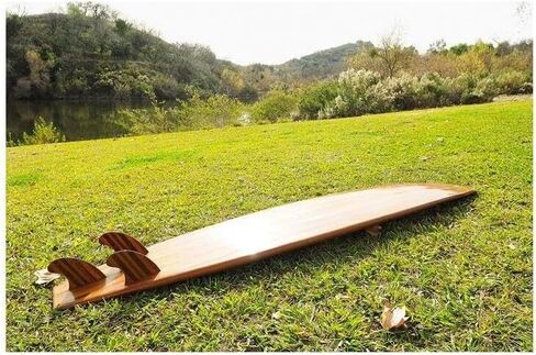 Wooden Surfboard Longboard Handmade Stylish Fins Glossy Exterior Red Cedar Epoxy Surfboard in Kuwait