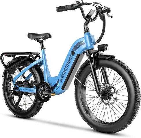 1500W Motor Peak Electric Bike for Adults and Teenagers, 48V 20AH Removable Battery Step Thru EBike, 30+MPH, 80 Miles Max Range, 24" Fat Tire Adult Electric Bicycles for 7 Speed in Saudi Arabia