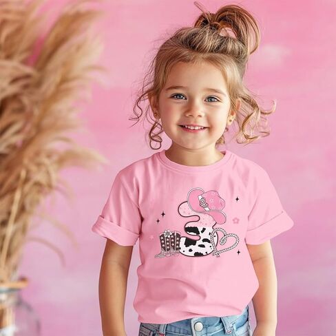 Birthday Girl Shirt Toddler Girls Cowgirl Hat Birthday T-Shirt Kids Western B-Day Party Gift Graphic Tees 2-7 Years in Saudi Arabia