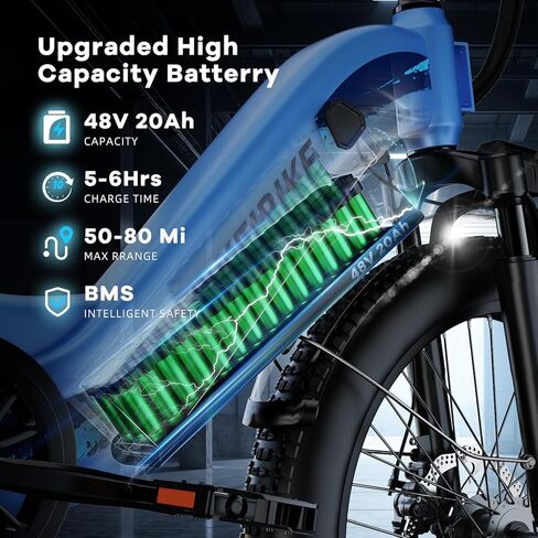 1500W Motor Peak Electric Bike for Adults and Teenagers, 48V 20AH Removable Battery Step Thru EBike, 30+MPH, 80 Miles Max Range, 24" Fat Tire Adult Electric Bicycles for 7 Speed in Saudi Arabia
