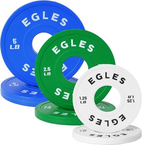 Egles Change Plates Set 1.25LB, 2.5LB, 5LB - Rubber-Coated Weight Plates in Pairs, Olympic Bumper Plates, Color-Coded, IWF Standard, Fit 2-Inch Barbells Strength Training Weight Plates Gym & Fitness in Saudi Arabia