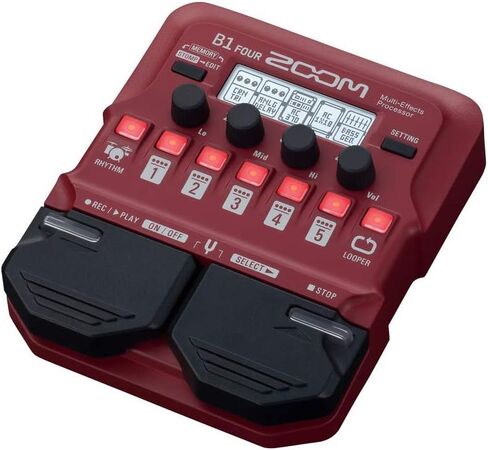 Zoom B1 Four Guitar Multieffects Processor + Premium Max AA (4 Pack) + Cable ، 10 ft. in Saudi Arabia