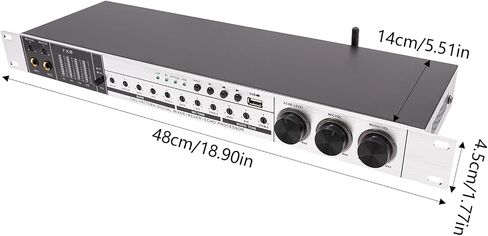 Professional KTV Pre-effector one-button Anti-howling Audio Processor, 4 Input Echo, Support USB MP3 Bluetooth Optical AUX, for for Home KTV, Wedding, Concert, Bands/Stage Performance. (Black) in Kuwait