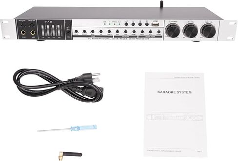 Professional KTV Pre-effector one-button Anti-howling Audio Processor, 4 Input Echo, Support USB MP3 Bluetooth Optical AUX, for for Home KTV, Wedding, Concert, Bands/Stage Performance. (Black) in Kuwait