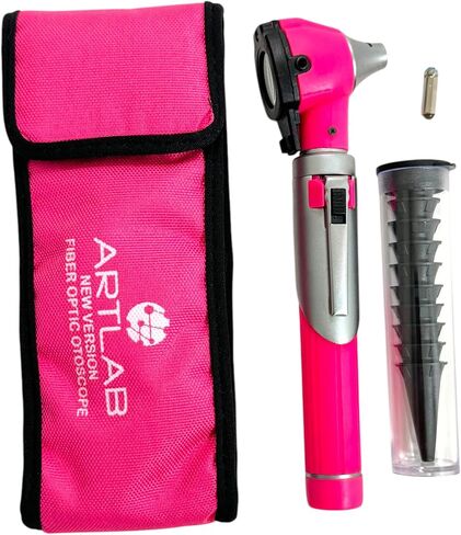 استخدام منزل الطالب الممتاز LED LED Bright Light Ent Diagnostic Otoscope Size Pink Pink بالإضافة إلى 1 لمبة استبدال إضافية بالإضافة in Saudi Arabia