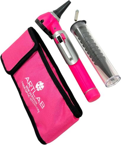 استخدام منزل الطالب الممتاز LED LED Bright Light Ent Diagnostic Otoscope Size Pink Pink بالإضافة إلى 1 لمبة استبدال إضافية بالإضافة in Saudi Arabia