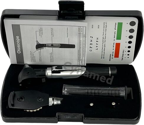 Premium Student Home USE LED Bright Light ENT Diagnostic Otoscope Green Plus 1 Extra Replacement Bulb Plus 10 Specula Cynamed in Saudi Arabia