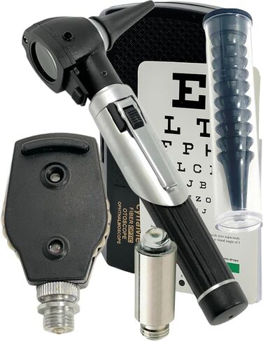 Premium Student Home USE LED Bright Light ENT Diagnostic Otoscope Green Plus 1 Extra Replacement Bulb Plus 10 Specula Cynamed in Saudi Arabia