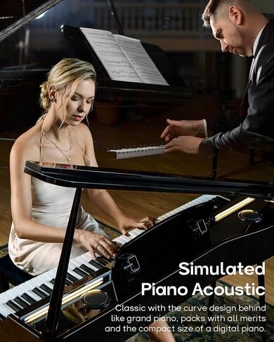 Piano Digital Reverie Grand Digital ، 88 Keys Hammer Action لوحة مفاتيح البيانو ، Home Electric Piano Keyboard للمبتدئين ، Piano 88 Keys مع Bluetooth ، USB-Midi ، 4 مكبرات صوت in Kuwait