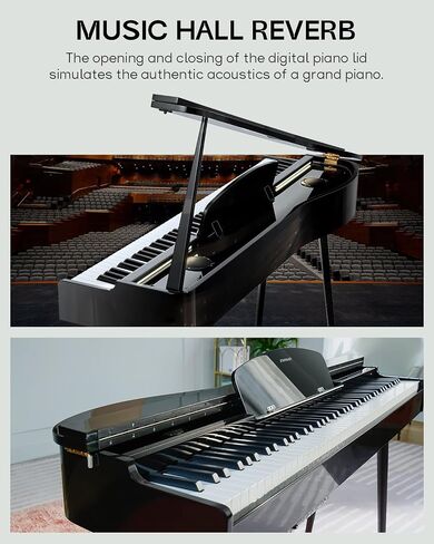 Piano Digital Reverie Grand Digital ، 88 Keys Hammer Action لوحة مفاتيح البيانو ، Home Electric Piano Keyboard للمبتدئين ، Piano 88 Keys مع Bluetooth ، USB-Midi ، 4 مكبرات صوت in Kuwait