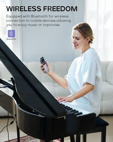 Piano Digital Reverie Grand Digital ، 88 Keys Hammer Action لوحة مفاتيح البيانو ، Home Electric Piano Keyboard للمبتدئين ، Piano 88 Keys مع Bluetooth ، USB-Midi ، 4 مكبرات صوت in Kuwait