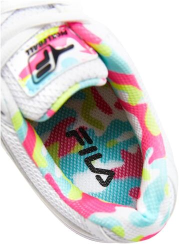 Fila Double Bounce 3 Women's Shoes (Wht/Wht/Pglo) (7.5) in Saudi Arabia