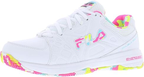 Fila Double Bounce 3 Women's Shoes (Wht/Wht/Pglo) (7.5) in Saudi Arabia